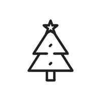 A simple christmas tree icon with a star on top and two ornaments shown vector