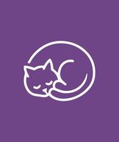 Cute Minimalist outlined Cat Logo Design vector