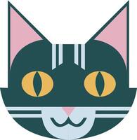 simple logo of a cat with shapes vector