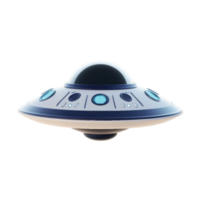 Futuristic flying saucer with blue accents and luminescent details png