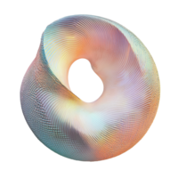 Colorful abstract torus with intricate pattern and gradient texture png