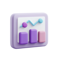 3d graph icon with bars and line chart png