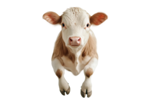 Adorable young calf with floppy ears facing forward png