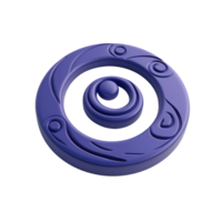 Intricate circular design with swirling patterns and central sphere png
