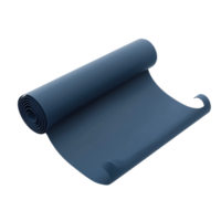 Rolled yoga mat with smooth texture and curved edges png