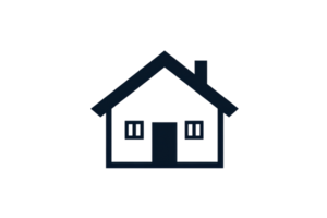 Minimalist house icon representing home and shelter with simple design png