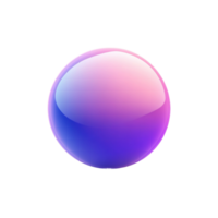Glossy gradient sphere with reflective surface png
