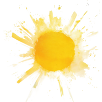 Bright yellow paint splash spreading outwards in dynamic motion png