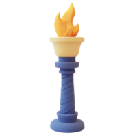 Stylized olympic torch with spiral base and flame design png