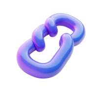 Abstract twisted chain link design with purple gradient png