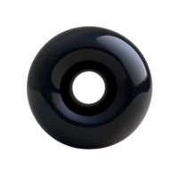 Shiny smooth black donut-shaped object with reflective surface png