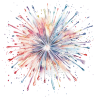 Vivid watercolor burst exploding with multicolored paint strokes and splashes png