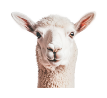 Close-up of a curious white sheep with fluffy wool png
