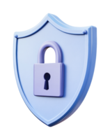 3d shield with padlock symbolizing security and protection png