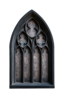 Gothic arched window with intricate tracery design png
