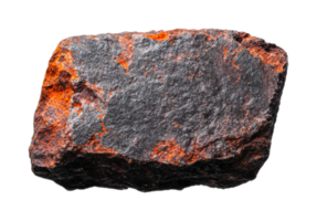 Raw iron ore rock with rough texture and natural patterns png