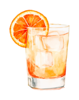 Refreshing citrus beverage with ice and orange slice png