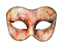 Aged masquerade mask with weathered texture and dark eye openings png