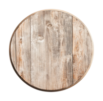Rustic wooden cutting board with circular design and natural texture png