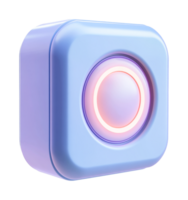 Futuristic rounded button with glowing circle on smooth surface png