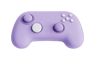 Purple game controller with buttons and joysticks for gaming enthusiasts png