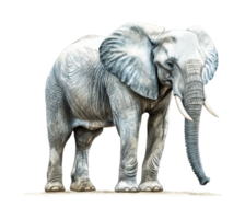 Majestic african elephant in detailed side view with intricate skin texture png