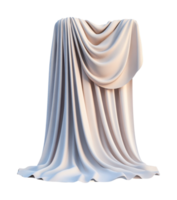 Elegant cascading fabric drape with smooth pleats in soft light png