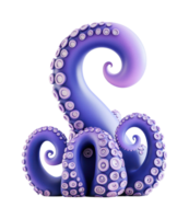Purple octopus tentacles with suction cups in spiral pattern png