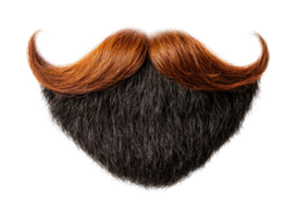 Stylized mustache and beard with red highlights png