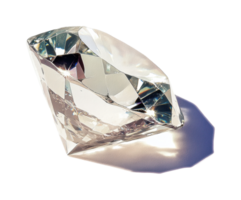 Sparkling diamond gemstone close-up with detailed facets and light reflection png