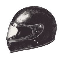 Detailed illustration of a classic motorcycle helmet design png