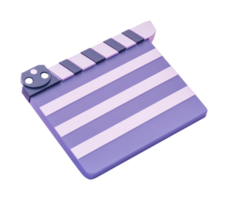 Purple and pink clapperboard icon with unique design details png
