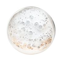 Close-up of a soap bubble with textured surface and foam patterns png