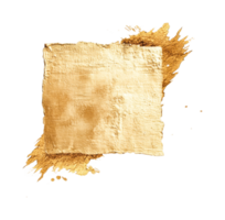 Textured gold foil square on abstract png