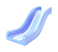Plastic blue children's slide with white stripes png