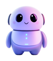 Cute purple robot with led face and buttons png