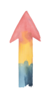 Abstract painted arrow with gradient color transitions png