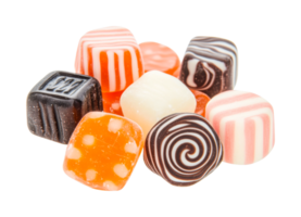 Assorted colorful sweets with various patterns png