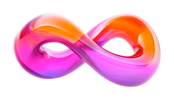 Vibrant abstract infinity symbol with dynamic color gradient png