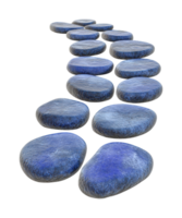 Curved pathway of smooth blue stones in pattern arrangement png