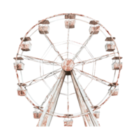 Rusty abandoned ferris wheel with empty seats png