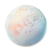 Colorful planet surface with craters and unique patterns png