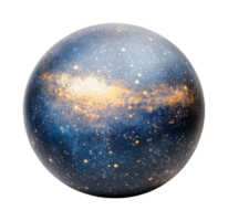 Cosmic sphere with starry sky and galactic patterns png