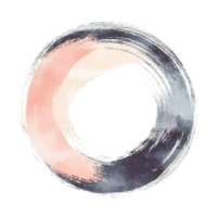 Abstract circular brushstroke design with textured gradient effect png