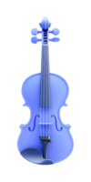 Blue violin with strings and scroll 3d artistic design png