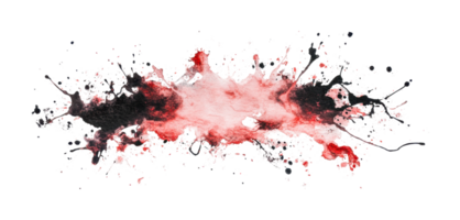 Abstract red and black paint splash art with dynamic texture png