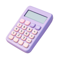 Purple and pink electronic calculator with large buttons for easy use png