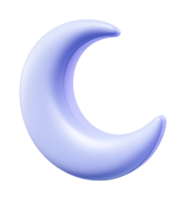 Crescent moon in glossy 3d style png