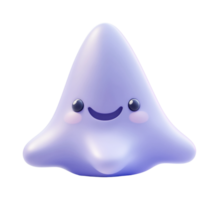 Cute smiling purple blob character with adorable expression png