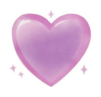 Purple heart with shiny sparkles for valentine's day and romantic designs png